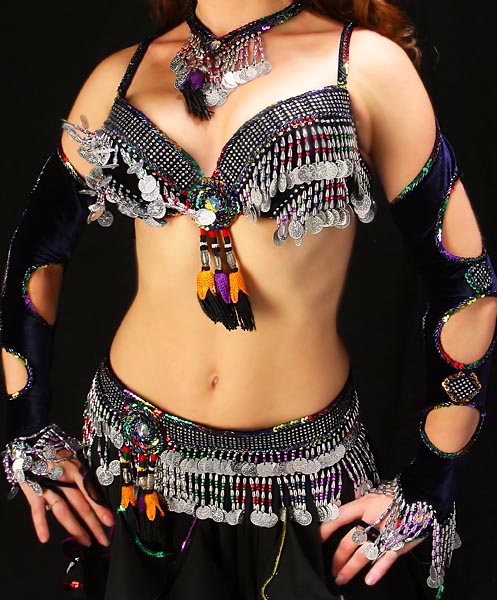 Coin Bra Cover for Belly Dance Costuming - SILVER